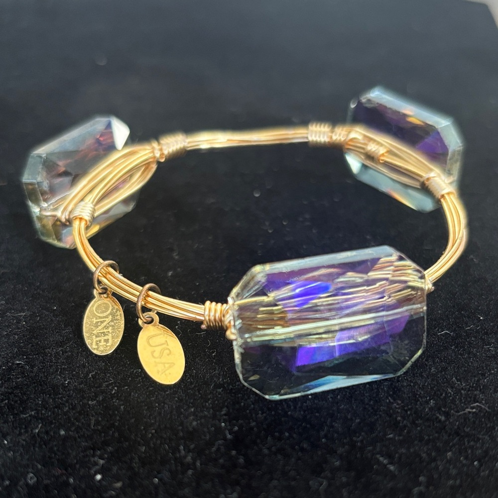 Elegant Gold and Purple Women's Bracelet